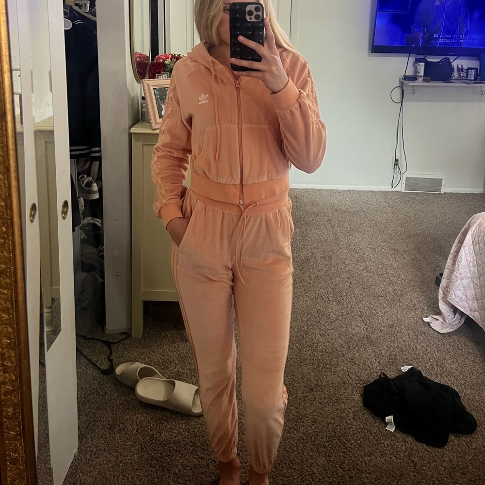 Adidas sweat Pants and zip up hoodie